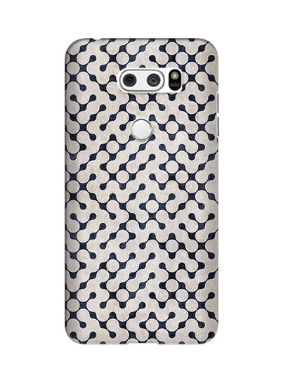 Buy Polycarbonate Slim Snap Case Cover Matte Finish For LG V30 Connect The Dots White in UAE