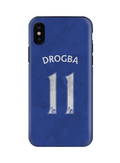 Buy Polycarbonate Dual Layer Tough Case Cover Matte Finish For Apple iPhone X Drogba Jersey in UAE