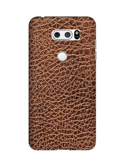 Buy Polycarbonate Slim Snap Case Cover Matte Finish For LG V30 Brown Leather in UAE