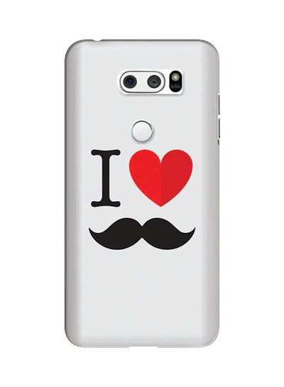 Buy Polycarbonate Slim Snap Case Cover Matte Finish For LG V30 I Love Moustache in UAE