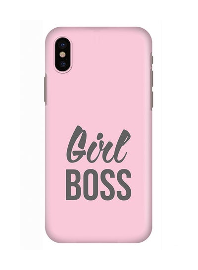 Buy Polycarbonate Slim Snap Case Cover Matte Finish For Apple iPhone X Girl Boss Pink in UAE