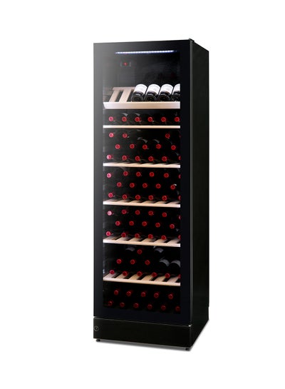 Buy 197-Bottle Full Glass Wine Cabinet WFG185BLACK Black in UAE