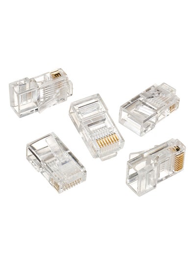 Buy Pack Of 100 RJ45 CAT5 Modular Connectors Clear in Egypt