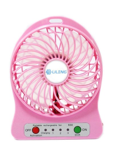 Buy 3-Gear Speed USB Rechargeable Fan 88.81962859.17 Pink in Saudi Arabia