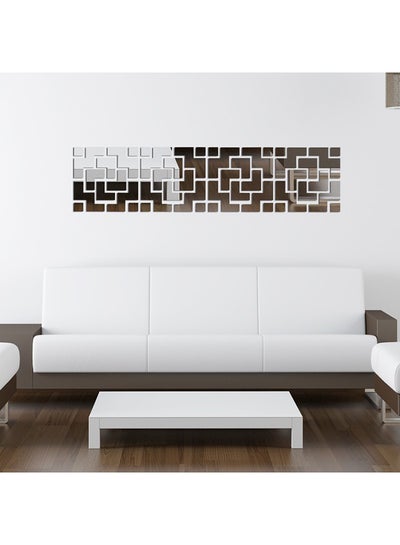 Buy Diagonal Style Mirror Removable Wall Sticker Clear in UAE