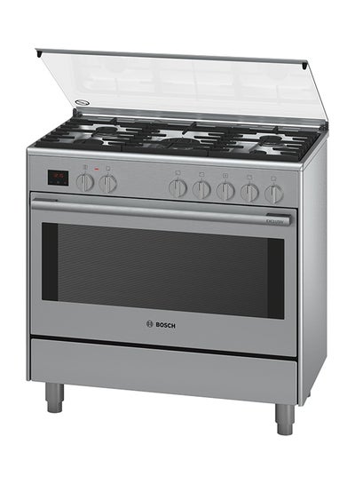 Buy 5 Burners Gas Hob And Electric Oven 90 X 60 cm Cooking Range,  1 year warranty HSB738357M Grey/Black in UAE