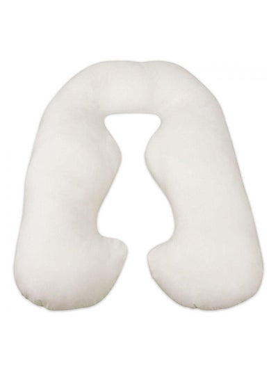 Buy U-Shaped Comfortable Full Body Pillow Cotton White 120x80cm in Saudi Arabia