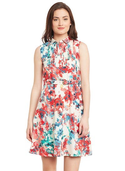 Buy Printed Skater Dress Multicolour in UAE