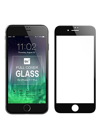 Buy Anti-Fingerprint Tempered Glass Screen Protector For Apple iPhone 7 Black in Saudi Arabia