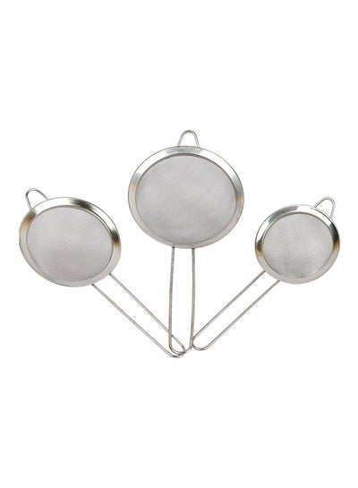 Buy 3-Piece Tea Strainer Set White standard in Saudi Arabia