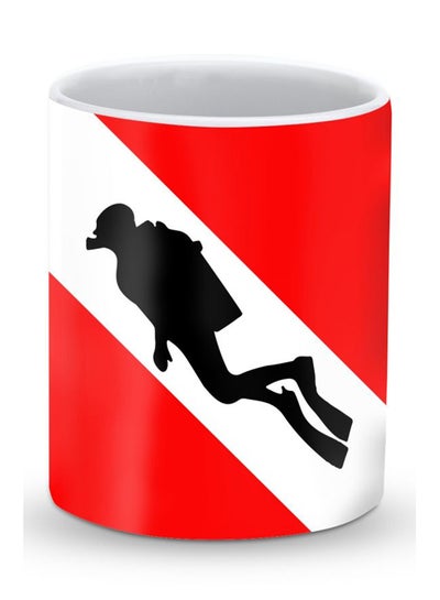 Buy Premium Diver Flag Designer Mug Red/White/Black in UAE