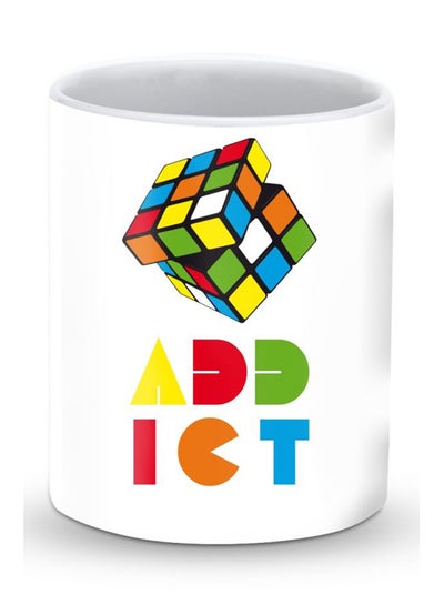 Buy Premium Rubiks Addict Designer Mug White/Red/Blue in UAE