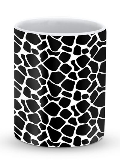 Buy Premium Cow Skin Designer Mug Black/White 325ml in UAE