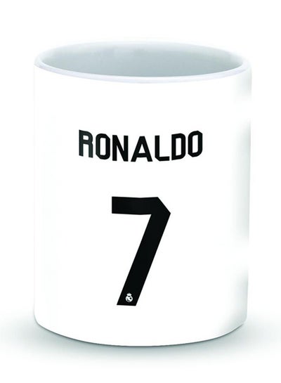 Buy Premium Ronaldo Real Jersey Designer Mug Black/White 325ml in Egypt