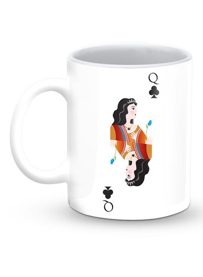 Buy Premium Queen Of Clubs Designer Mug White/Black in Egypt