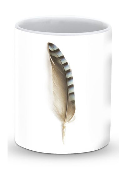 Buy Premium Lonely Feather Designer Mug White in UAE