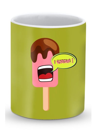 Buy Premium I Scream Designer Mug Green/Pink in UAE