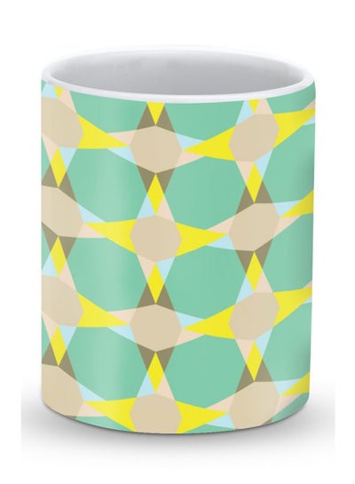 Buy Premium Starry Illusions Designer Mug Green/Yellow/Beige in UAE