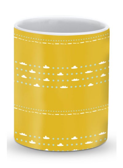 Buy Premium Dotty Skies Designer Mug Yellow in UAE