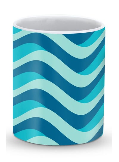 Buy Premium Curvy Blue Designer Mug Blue/Green in UAE