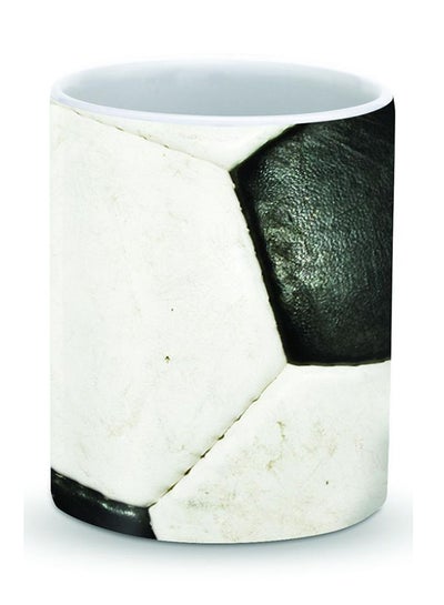 Buy Premium Football (Soccer Ball) Designer Mug White/Black 325ml in UAE