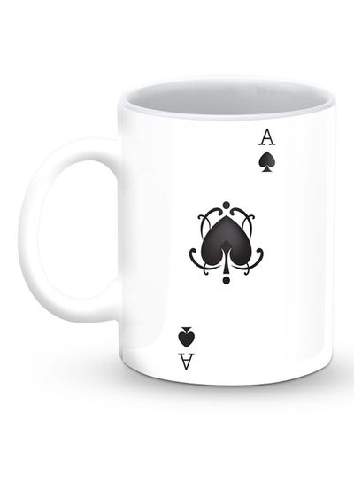 Buy Premium Ace Of Spades Designer Mug White/Black in UAE