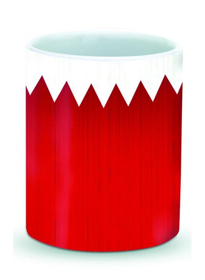 Buy Premium Flag Of Bahrain Designer Mug White/Red in UAE