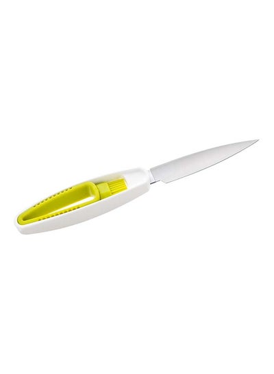 Buy Vegetable Knife And Brush White/Green 9.3x1.2x0.8inch in UAE