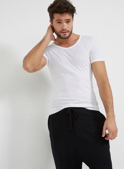 Buy U Neck Inner T-Shirt White in UAE