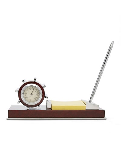 Buy Table Clock With Pen Brown in UAE