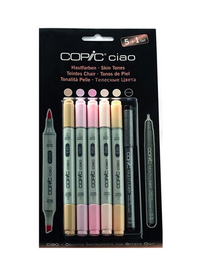 سعر طقم مكون من 6 أقلام ماركر سياو بدرجات لون البشرة متعدد الألوان 