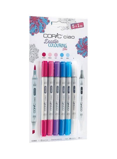 Buy Set Of 6 Colouring Doodle Multicolour in UAE