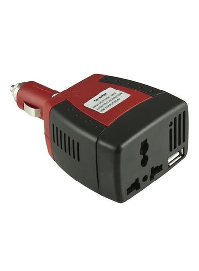 Buy Cigarette Lighter Power Supply With USB Charger Port Red/Black in UAE