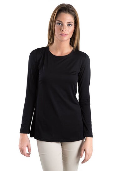 Buy Basic Long Knit Top Black in UAE