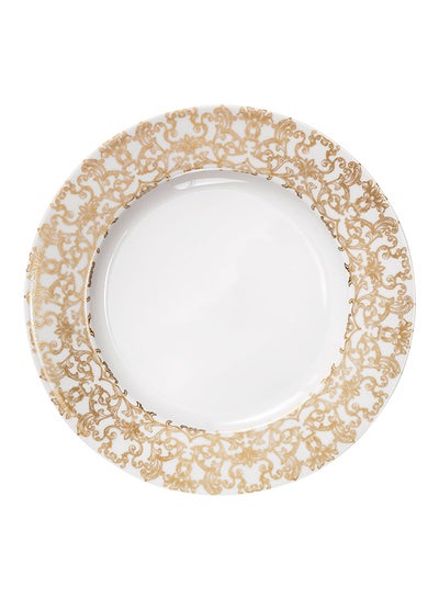 Buy Baroque Dinner Plate White/Gold 28centimeter in UAE