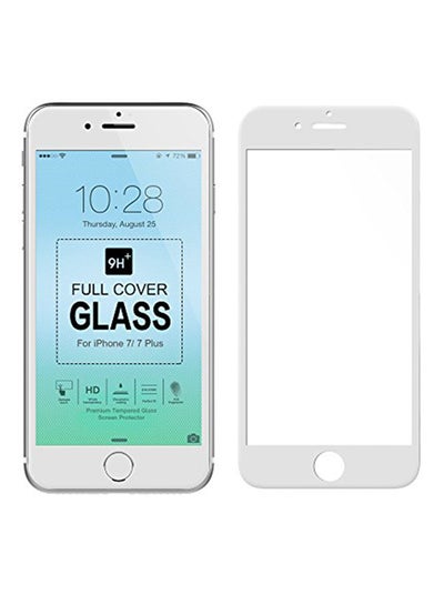 Buy Full Cover Tempered Glass Anti-Fingerprint Curved Screen Protector For Apple iPhone 7 White in Saudi Arabia