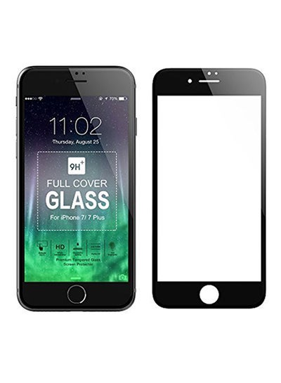Buy Full Cover Tempered Glass Anti-Fingerprint Curved Screen Protector For Apple iPhone 7 Plus Black in UAE