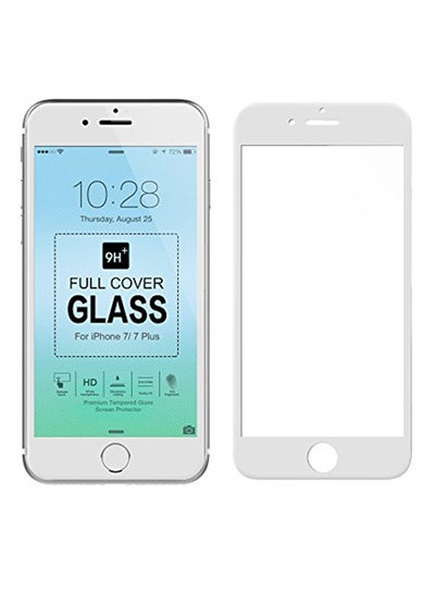 Buy Full Cover Tempered Glass Anti-Fingerprint Curved Screen Protector For Apple iPhone 7 Plus White in Egypt