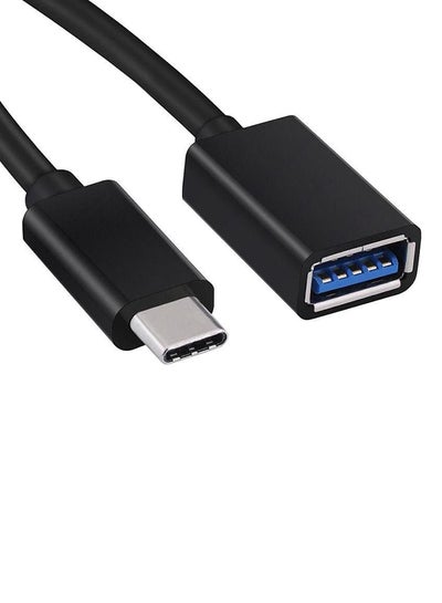 اشتري كابل محول Type-C ذكر إلى USB 3.0 A أنثي OTG أسود في الامارات