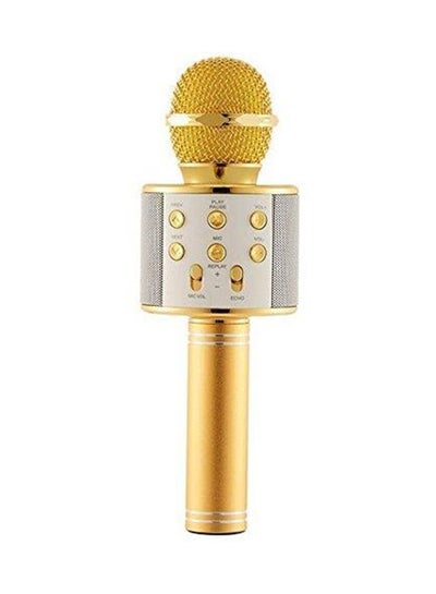 Buy Karaoke Mic With Bluetooth Speaker Gold/Silver in Saudi Arabia