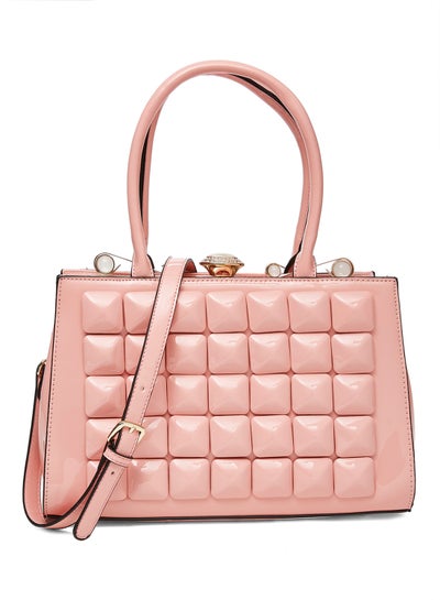 Buy Faux Leather Crossbody Bag Pink in UAE