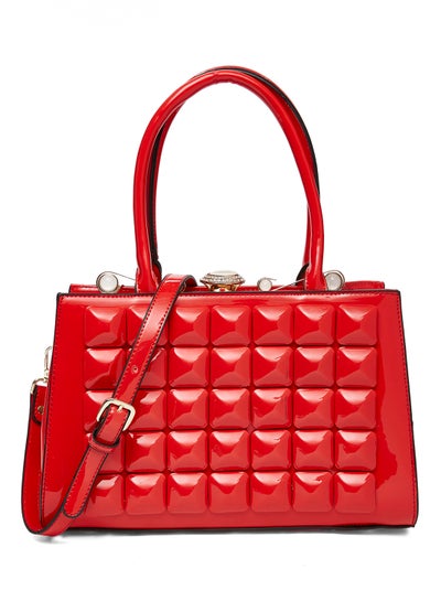 Buy Faux Leather Crossbody Bag Red in Saudi Arabia