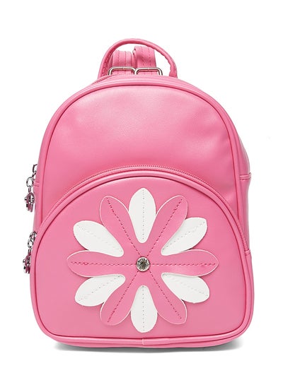 Buy Faux Leather Fashion Backpack Pink in Saudi Arabia