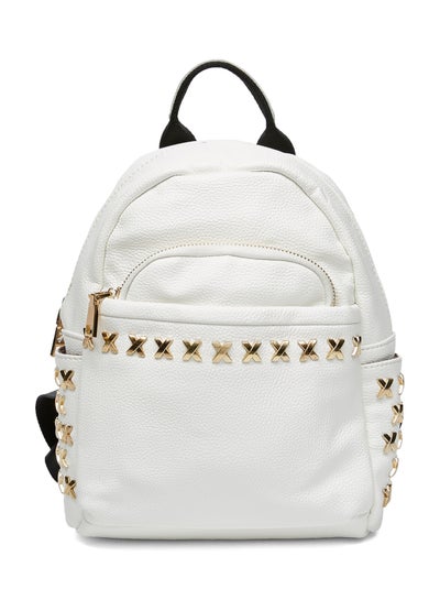 Buy Faux Leather Fashion Backpack White in Saudi Arabia