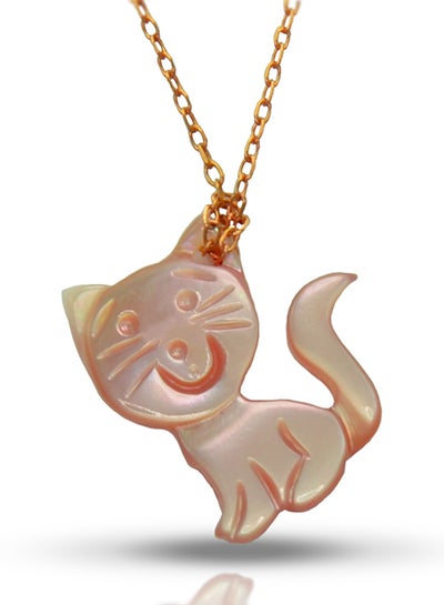 اشتري 18K Rose Gold Kitty Mother Of Pearl Necklace في الامارات