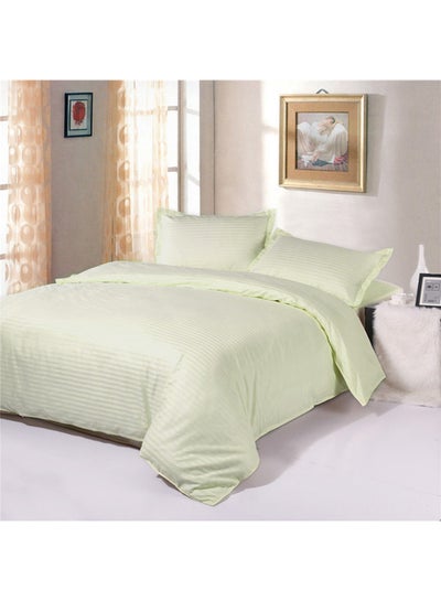 Buy Hotel Linen 250 Thread Count Stripe Sateen Queen Size Duvet Cover Cotton Cream in UAE