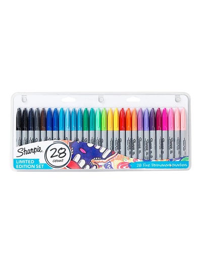 Buy 28-Piece Permanent Marker Set Multicolour in UAE