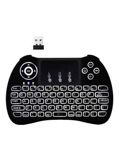 Buy Backlit Mini Wireless RC-Keyboard With Touchpad H9 Black in UAE