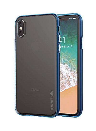 Buy iPhone X Case, Lightweight Slim Protective Hard-Shell Cover with Flexible Shock Absorbing Soft Bumper and Drop Protection for Apple iPhone X Blue in Saudi Arabia
