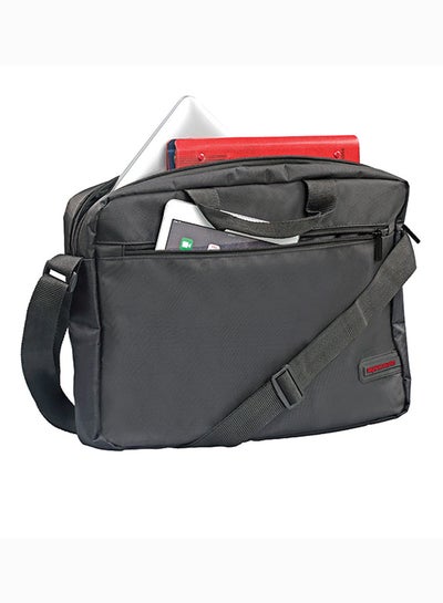 Buy Premium Lightweight Messenger Bag for Laptops up to 15.6” with Front Storage Zipper Black in Saudi Arabia